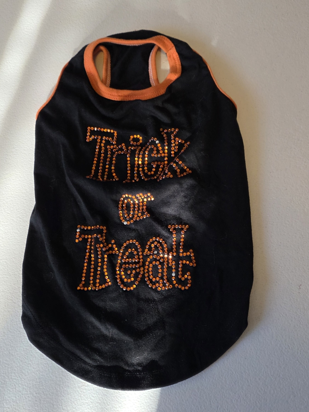 Halloween 'Trick or Treat' Black & Orange Dog Costume Shirt